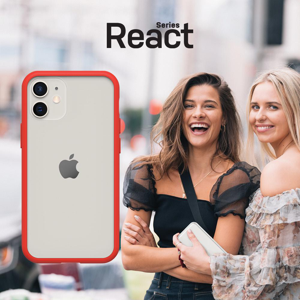 OTTERBOX React , Backcover, Apple, iPhone 12 Mini, Transparent/Rot