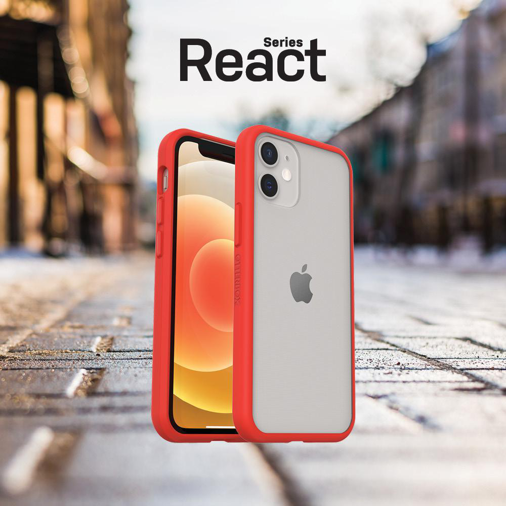 OTTERBOX React , Backcover, Apple, iPhone 12 Mini, Transparent/Rot