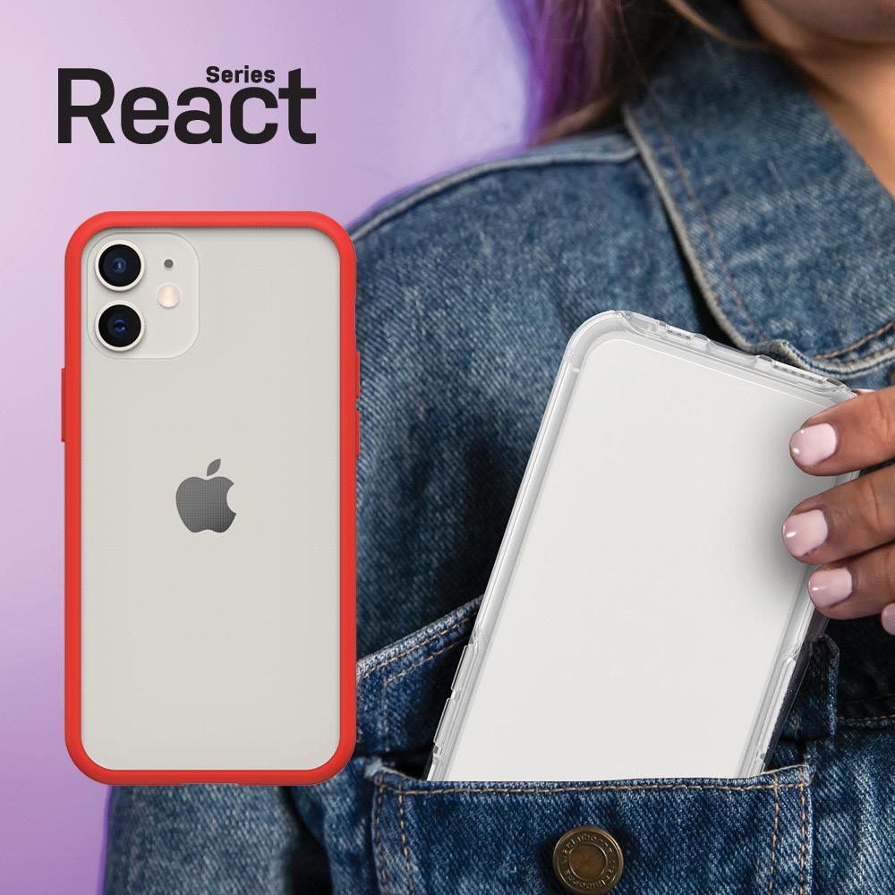 OTTERBOX React , Backcover, Apple, iPhone 12 Mini, Transparent/Rot