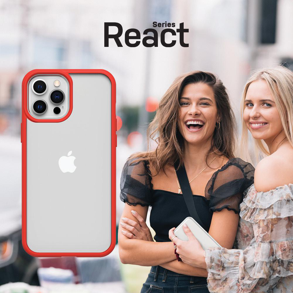 OTTERBOX React, Backcover, Apple, Transparent/Rot 12 Pro, 12, iPhone iPhone