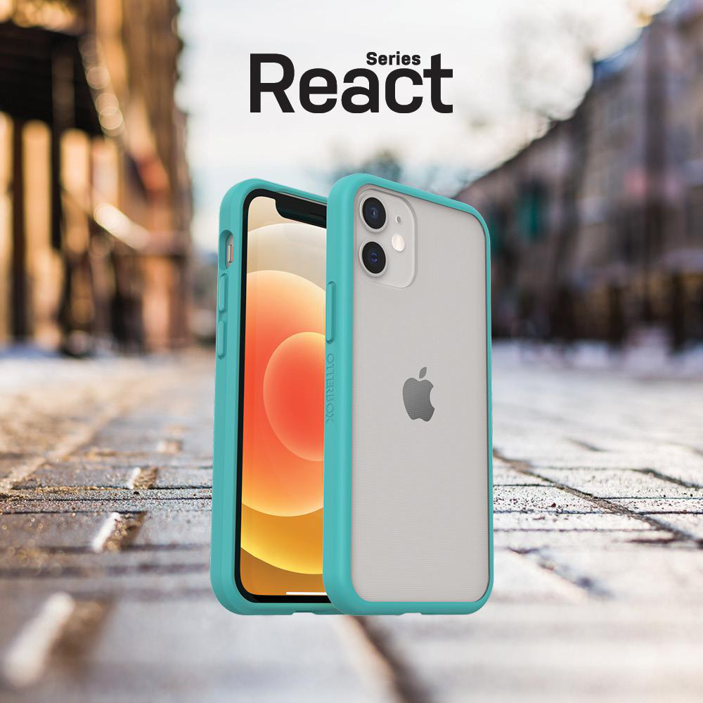 OTTERBOX React, Backcover, Apple, iPhone 12 Mini, Transparent/Blau