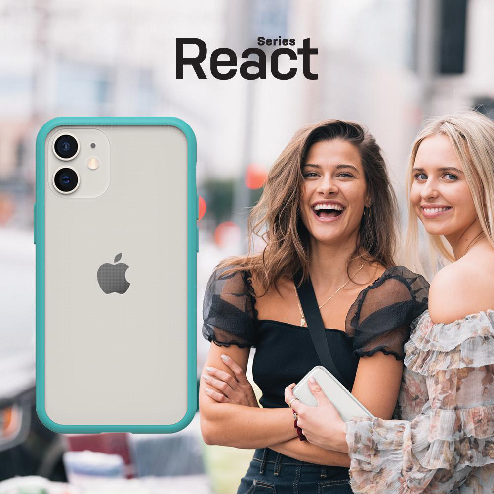 OTTERBOX React, Backcover, Apple, iPhone 12 Mini, Transparent/Blau