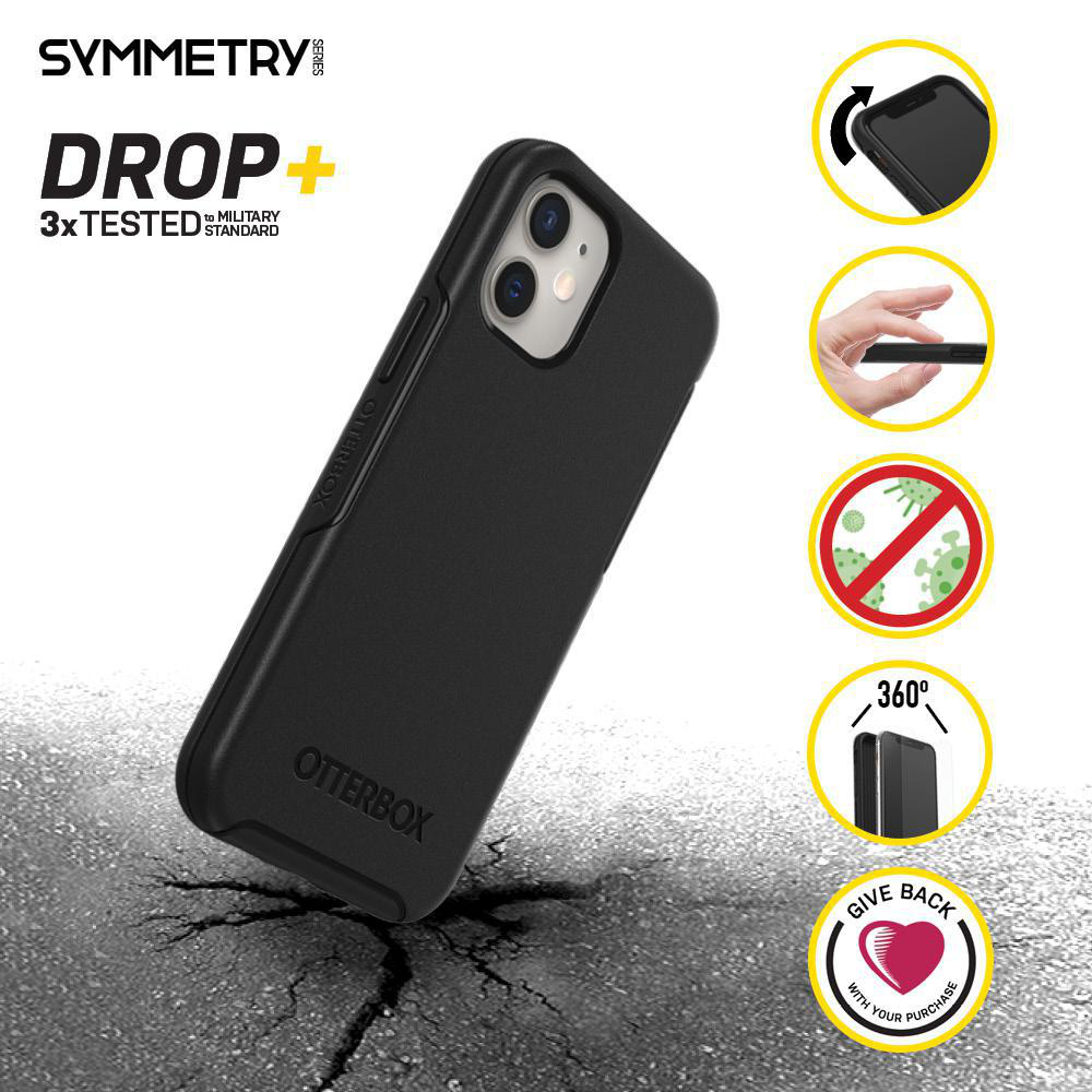 OTTERBOX Symmetry , Backcover, Apple, iPhone 12 Mini, Schwarz