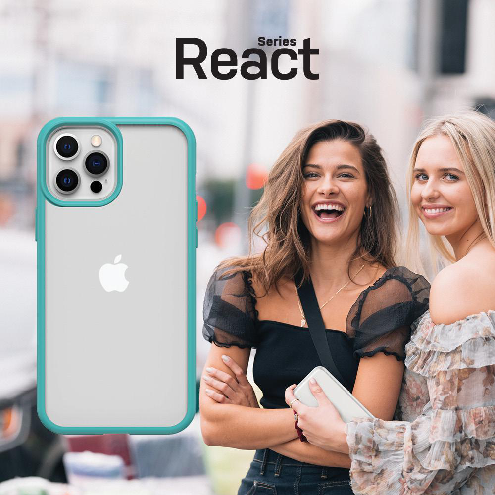 OTTERBOX React, Backcover, Apple, iPhone 12, iPhone 12 Pro, Transparent/Blau