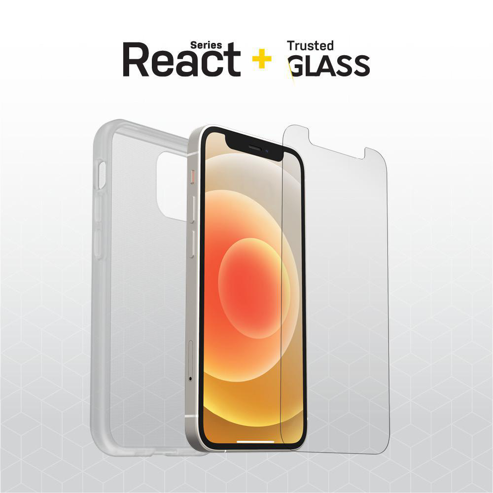 OTTERBOX React + Trusted Mini, iPhone , Apple, 12 Backcover, Transparent Glass
