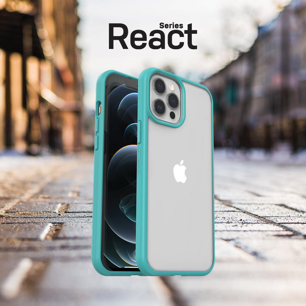 OTTERBOX React , Apple, Backcover, 12 Pro Transparent/Blau Max, iPhone
