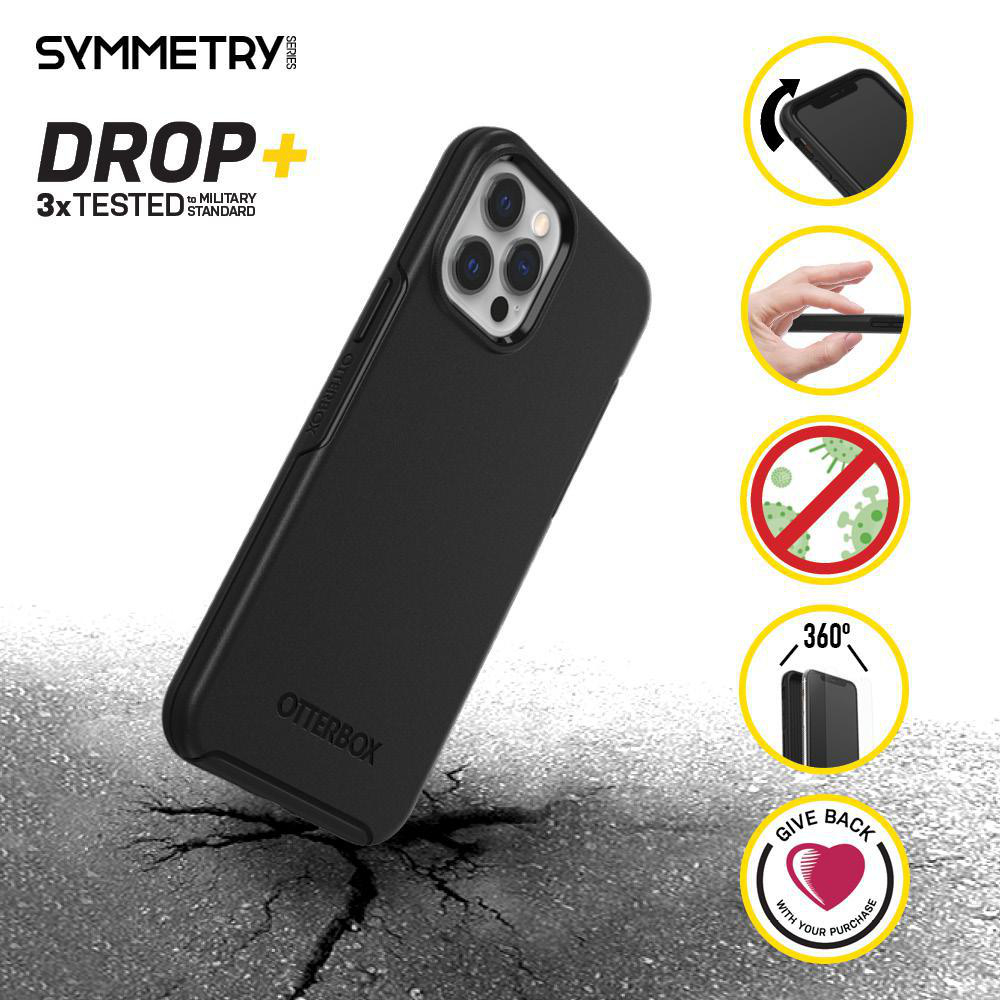 OTTERBOX Symmetry , Backcover, Apple, iPhone 12 Pro Max, Schwarz