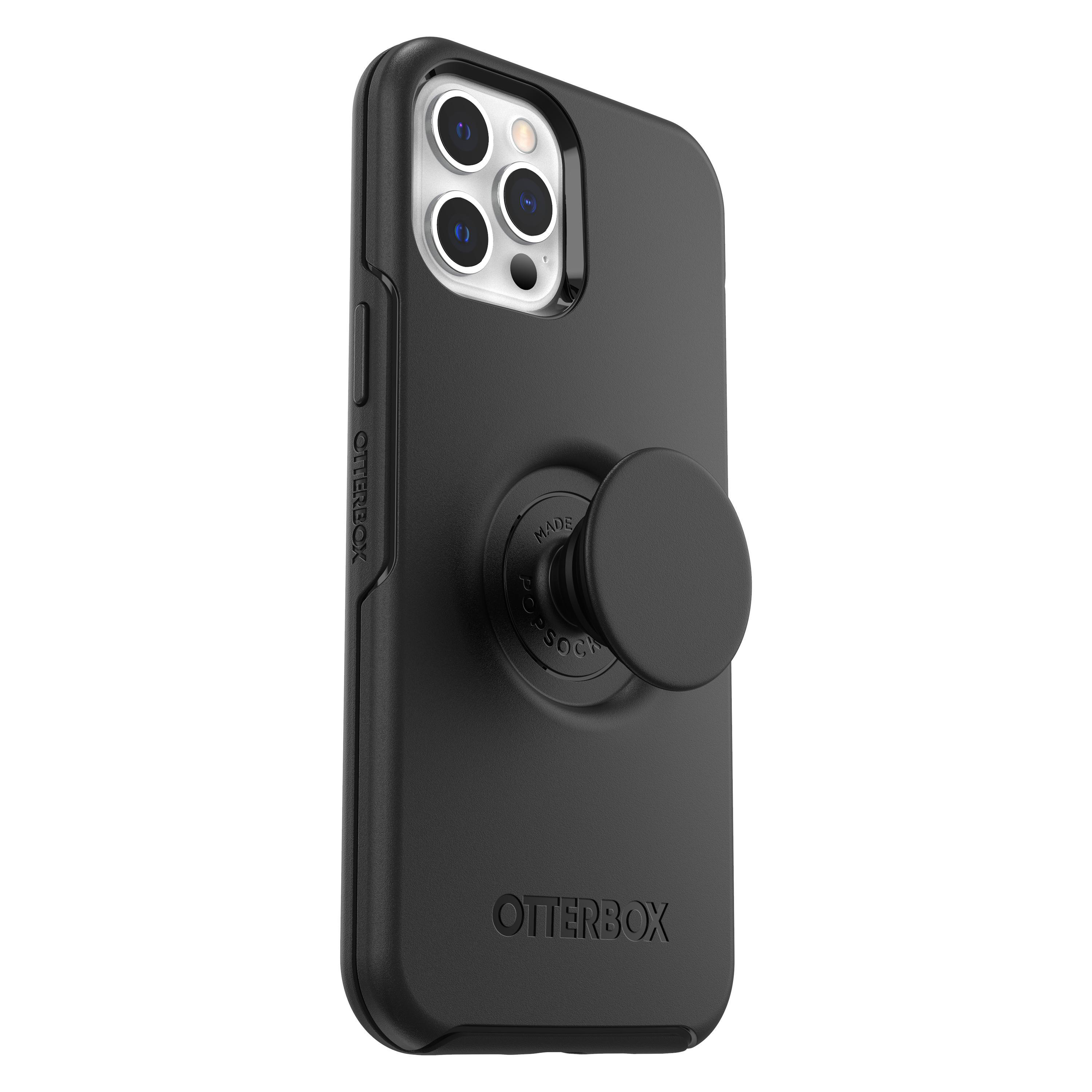 OTTERBOX Otter + Pop Symmetry Series , Backcover, Apple, iPhone 12 Pro Max, Schwarz