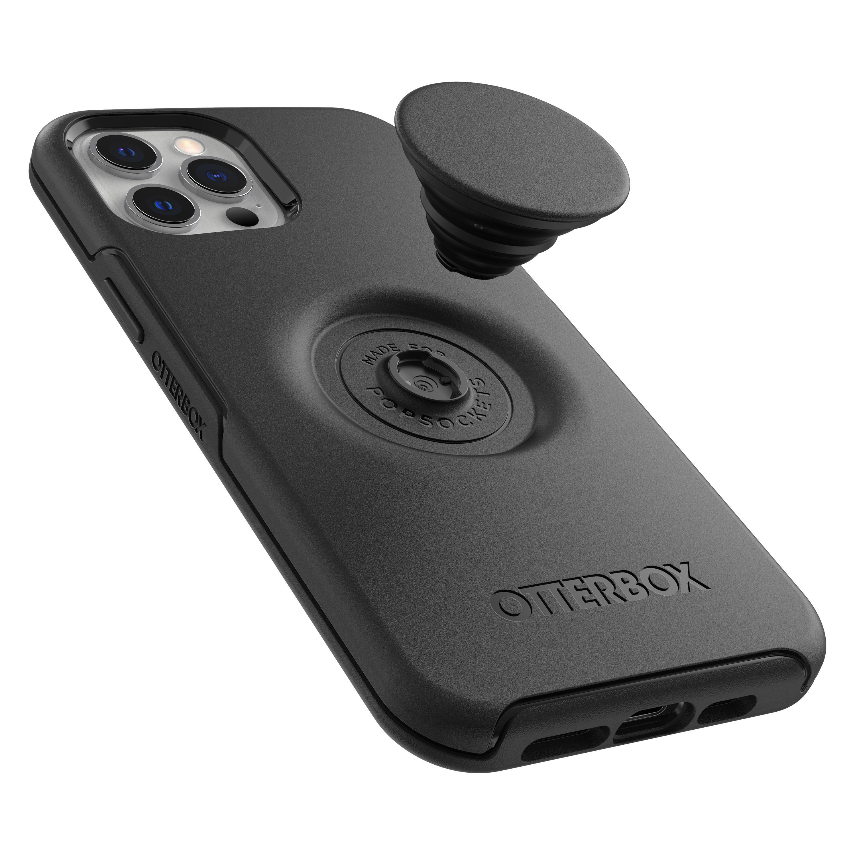 OTTERBOX Otter + Pop Symmetry Series , Backcover, Apple, iPhone 12 Pro Max, Schwarz