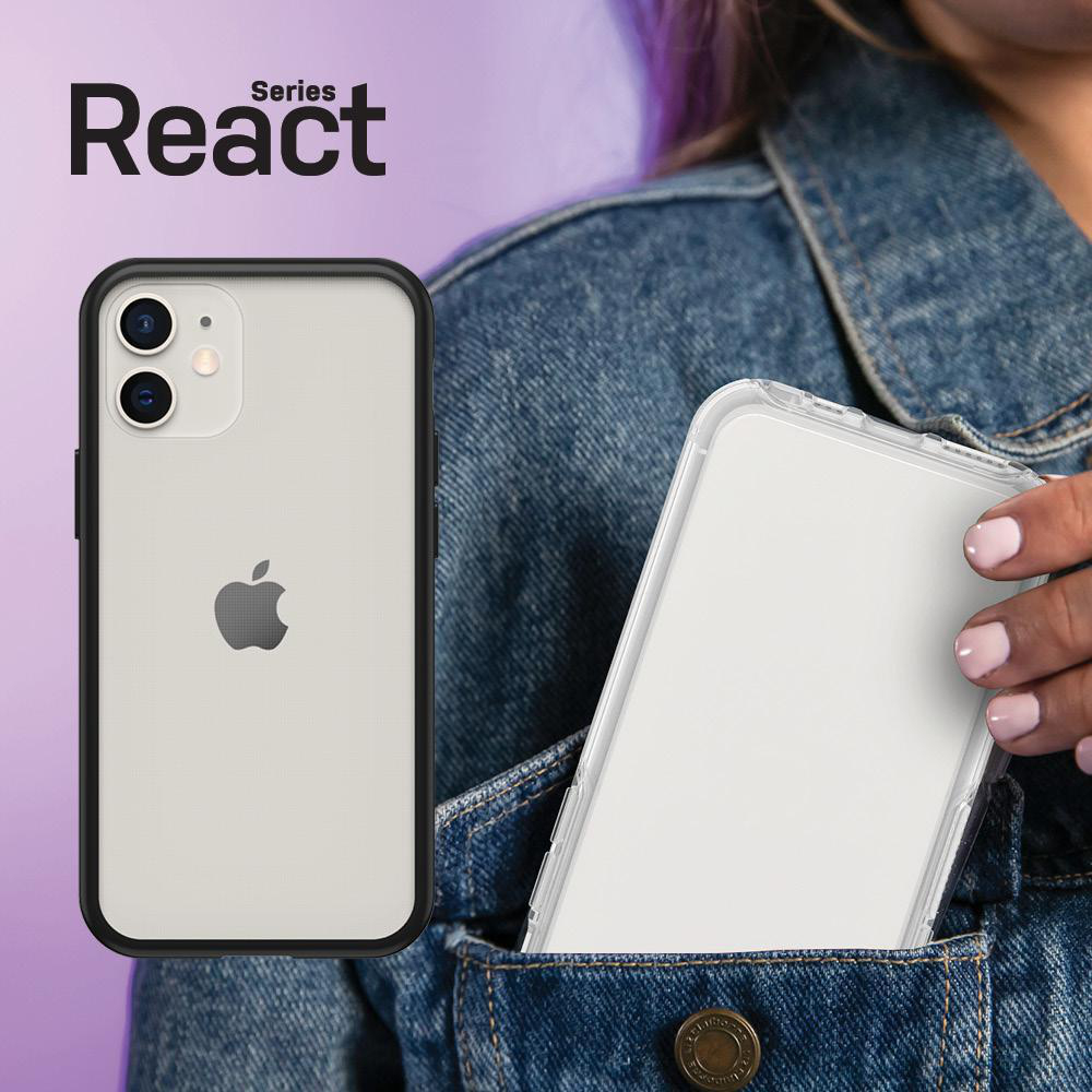 OTTERBOX React , Backcover, Apple, iPhone 12 Mini, Transparent/Schwarz