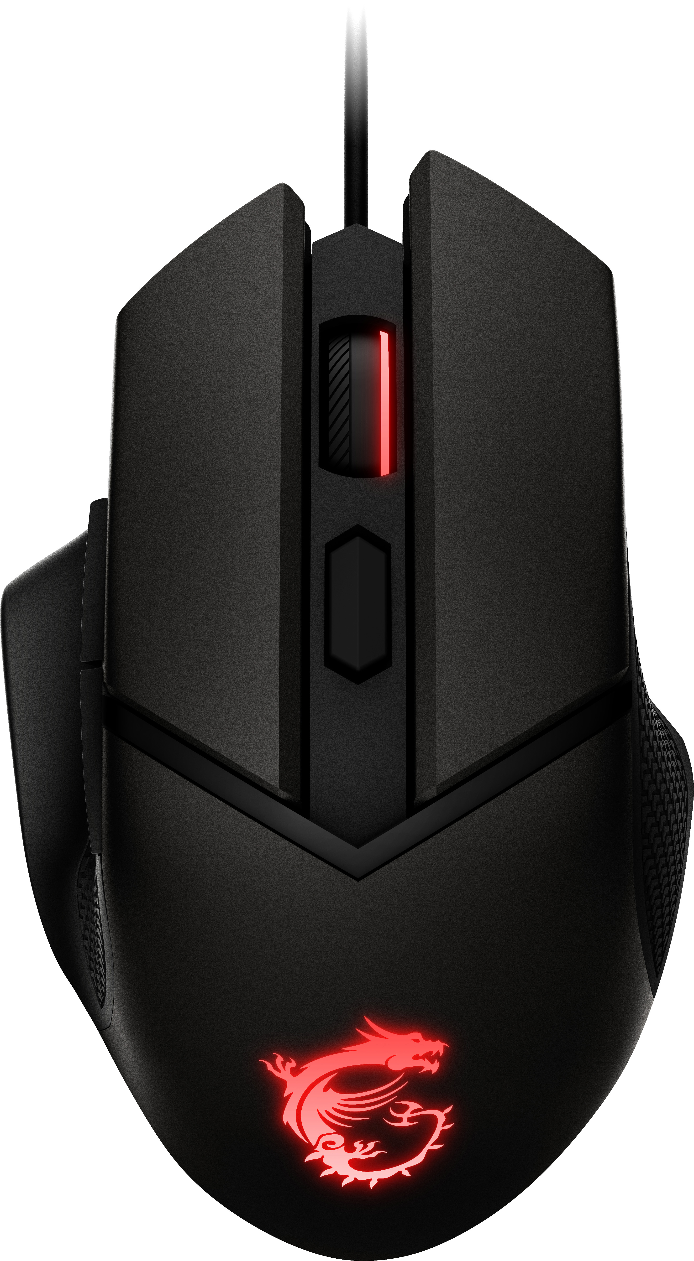 MSI Clutch GM20 Elite 6 - RGB Streifen, schwarz, 400 DPI, Sensor, Tasten, Red Gaming (kabelgebunden, 6400 Logo) PAW-3309 Maus