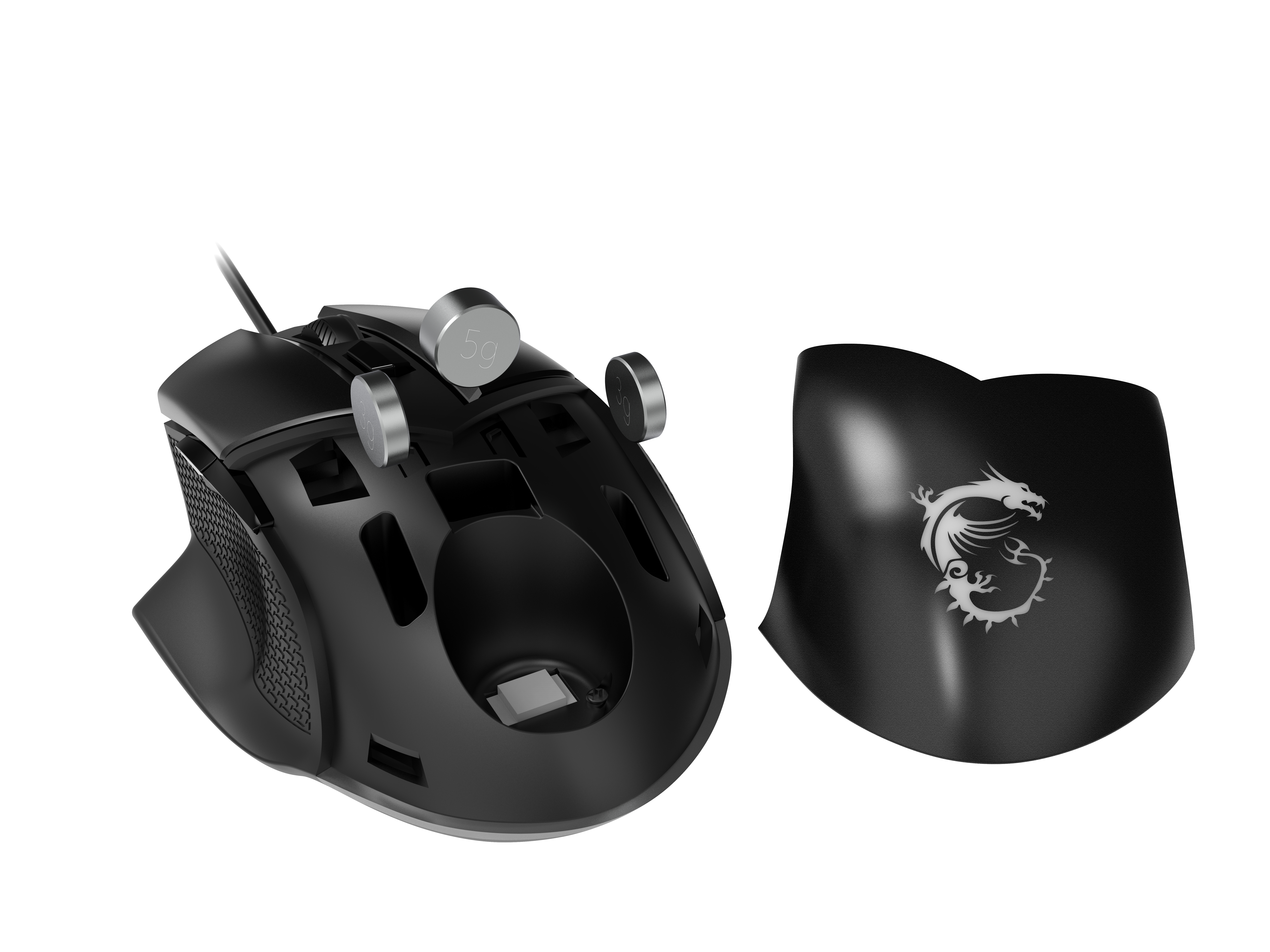 Sensor, Streifen, MSI PAW-3309 RGB Elite Maus Gaming schwarz, Red GM20 6 Tasten, 400 DPI, - (kabelgebunden, 6400 Clutch Logo)