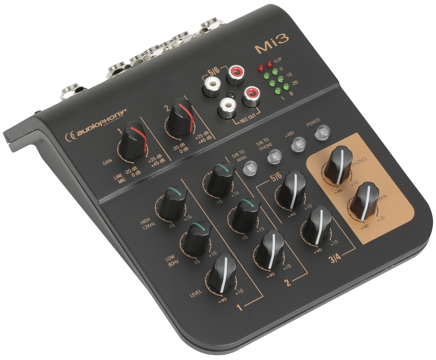 AUDIOPHONY Mixer 3 canaux 2 microphones et 1 stéréo Mi3 (H10909)