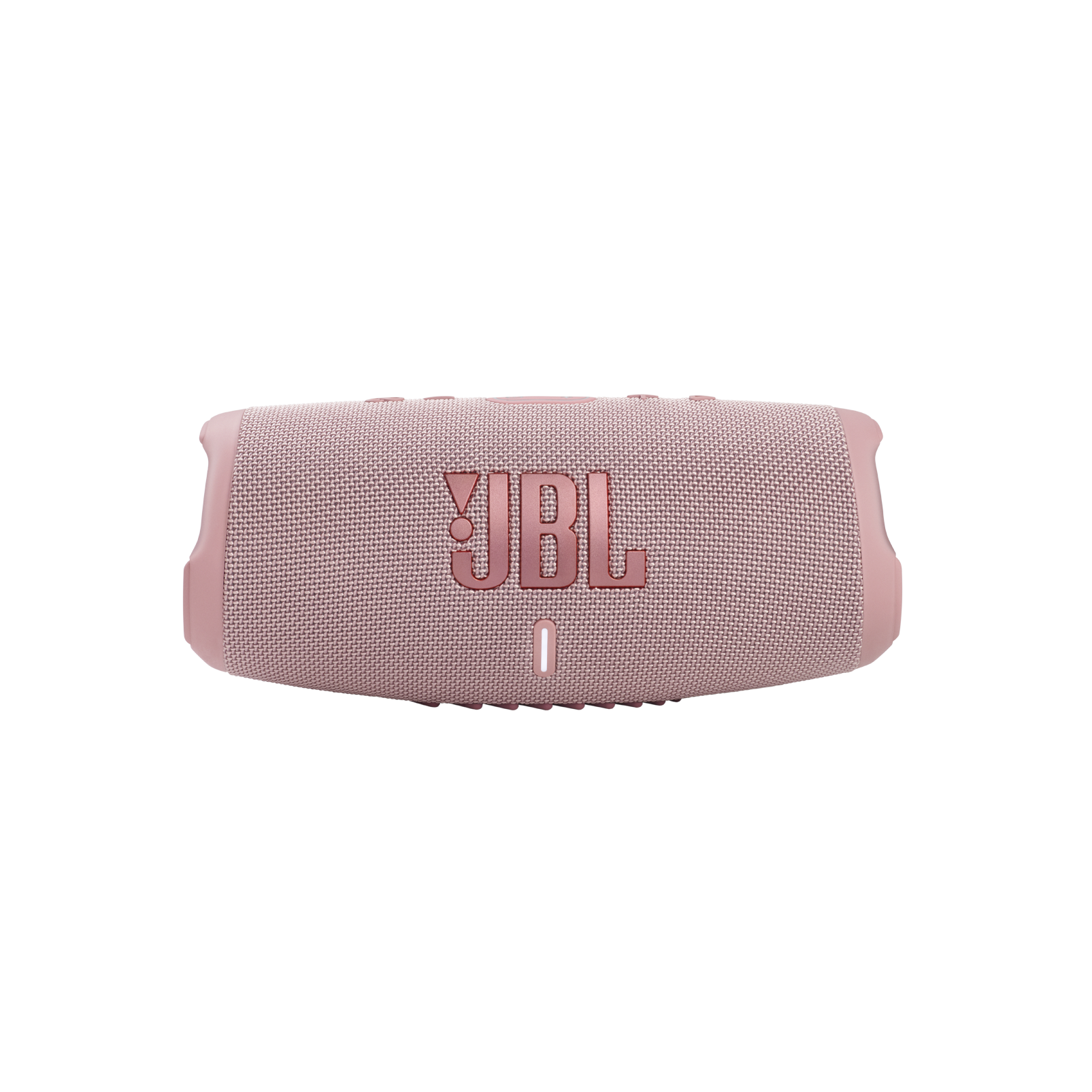 Rosa JBL-Lautsprecher. Der Lautsprecher hat eine rechteckige Form mit dem JBL-Logo in der Mitte.
