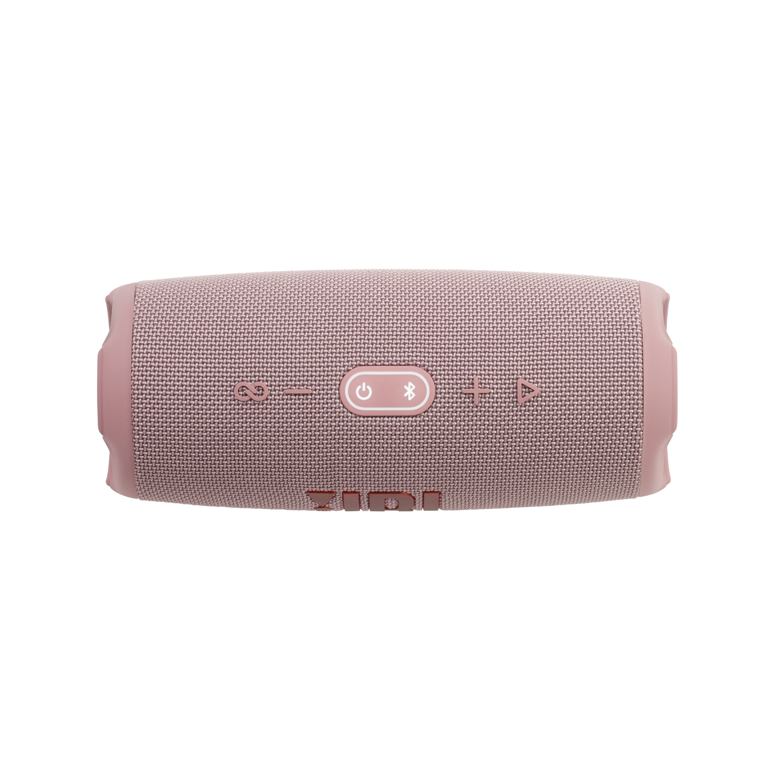 Rosa JBL tragbarer Lautsprecher. Hat Tasten oben.