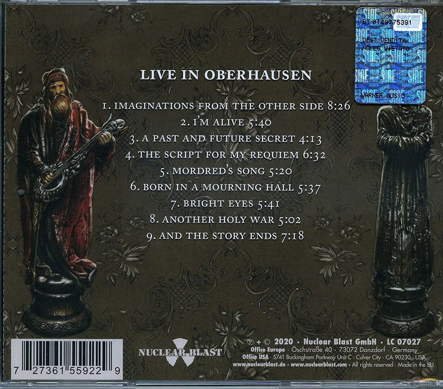 Rückseite einer CD mit Titelliste und Kunst.