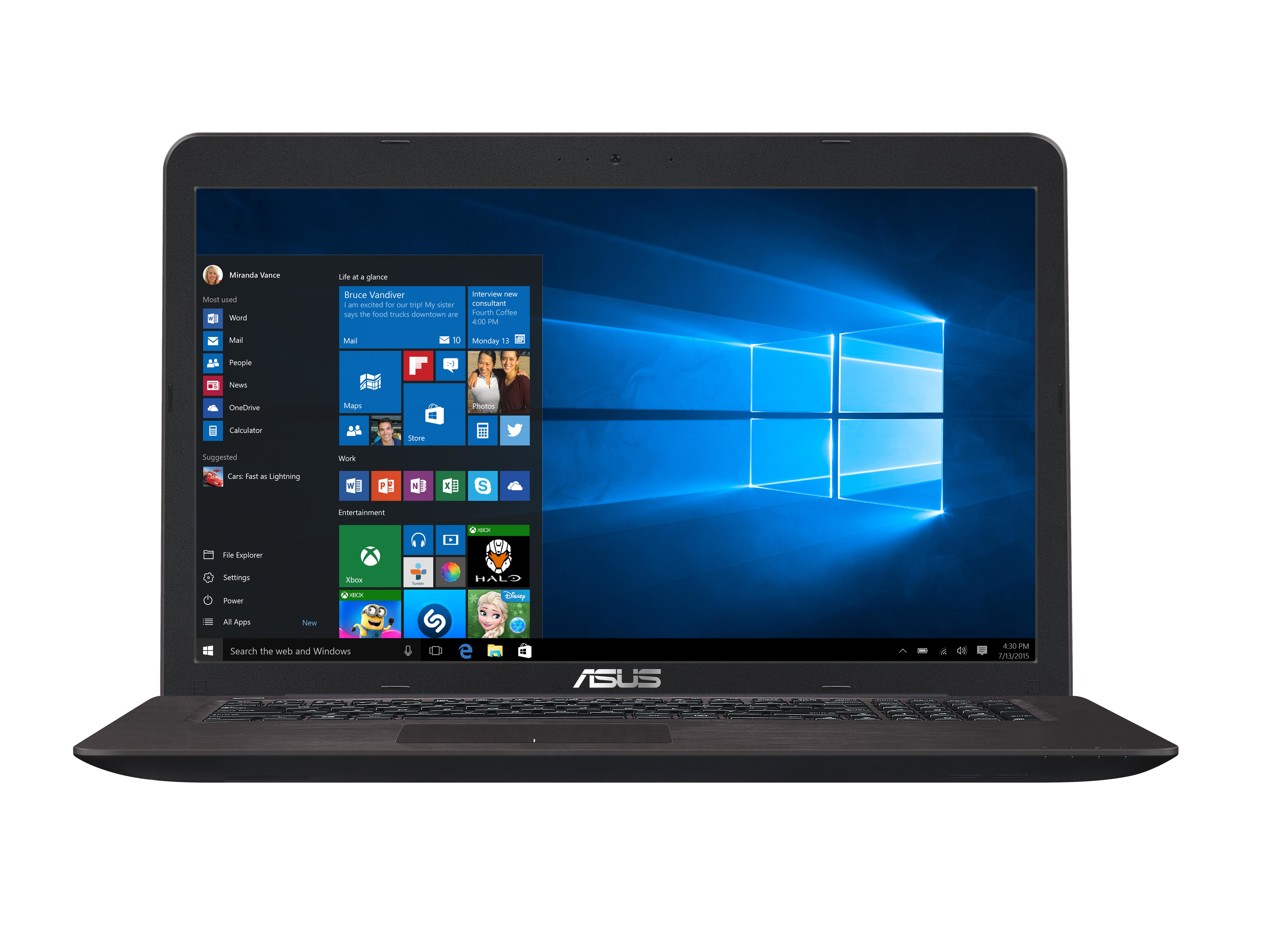 ASUS Notebook VivoBook F756UQ-T4147T, dunkelbraun (90NB0C31-M01630) Notebook, 17,3 Zoll, Full-HD, Intel® Core™ i7-7500U Prozessor
(4MB Cache, bis zu 3.50 GHz), 16 GB, 1000 GB HDD + 256 GB SSD