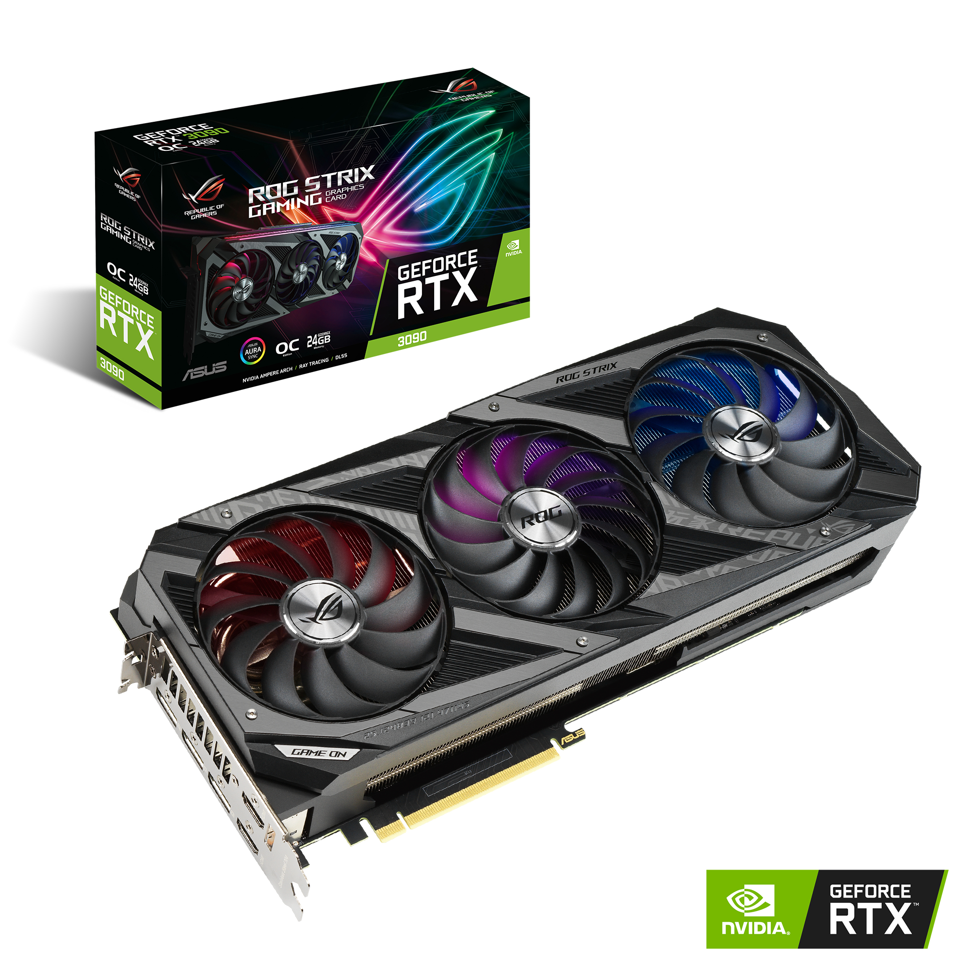 ASUS Grafikkarte ROG Strix GeForce RTX 3090 OC, ROG-STRIX-RTX3090-O24G-GAMING, 24GB (90YV0F93-M0NM00)