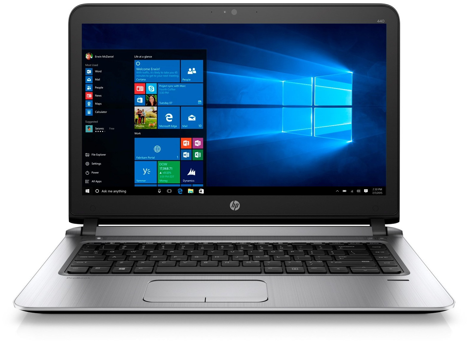 HP ProBook 440 G3 (P5R93EA) Notebook, 14 Zoll, Intel® Core™ i5-6200U Prozessor
(3M Cache, bis zu 2.80 GHz), 4 GB, 500 GB HDD