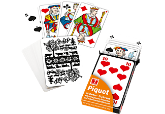 CARTA MEDIA Piquetkarten mit grossen Zahlen - Schweizer Scherenschnitt - Kartenspiel (Mehrfarbig)