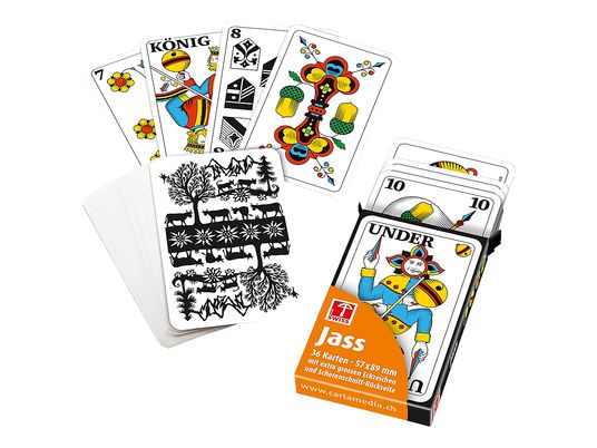 CARTA MEDIA Cartes Jass avec de gros chiffres - Découpage suisse - Jeu de cartes (Multicolore)