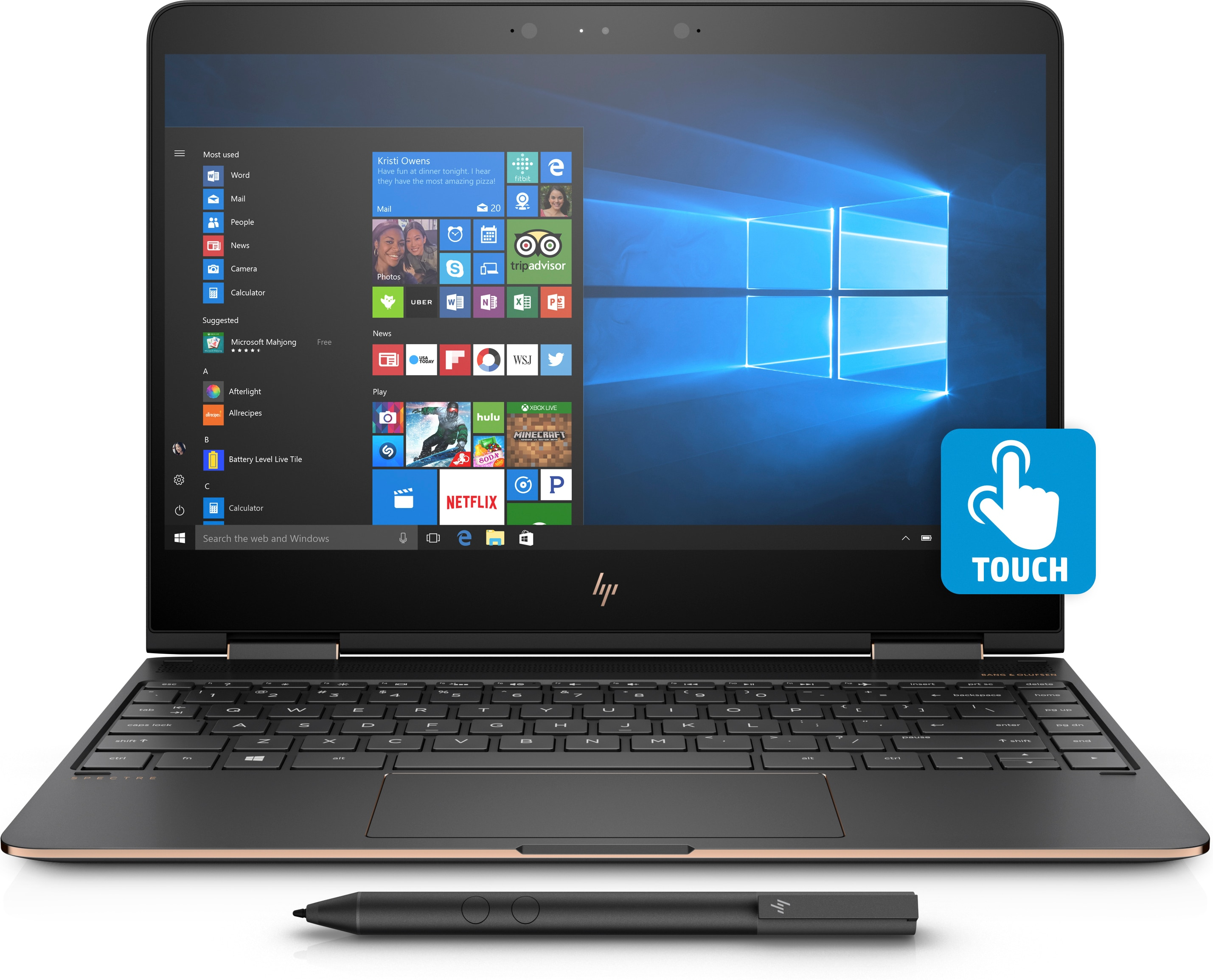 HP Spectre x360 13-ae034ng - 13,3 Zoll - Intel® Core™ i7 i7-8550U - 16 GB - 1 TB - Intel® UHD 620 - Windows 10 Home (64 Bit)