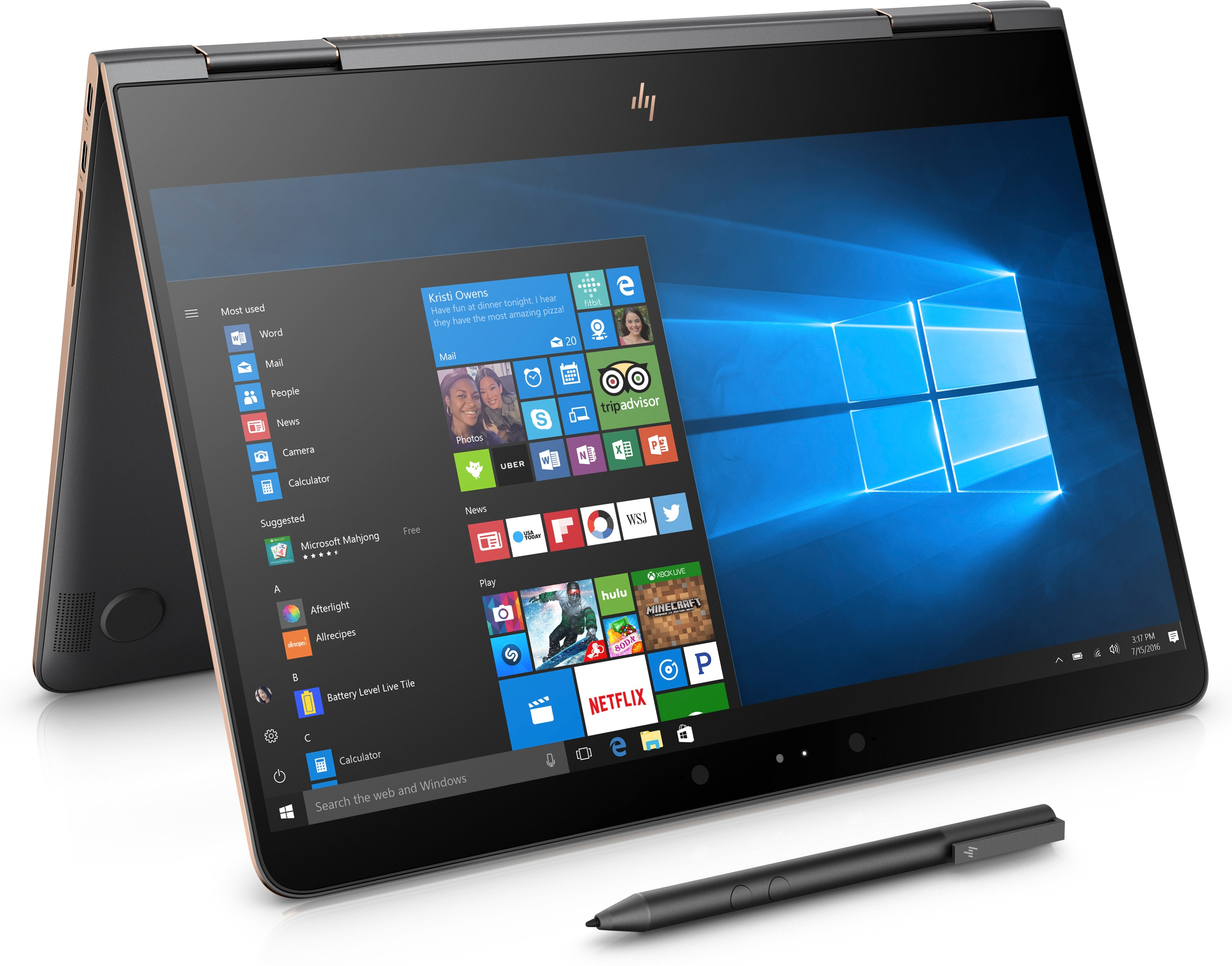 HP Spectre x360 13-ae034ng - 13,3 Zoll - Intel® Core™ i7 i7-8550U - 16 GB - 1 TB - Intel® UHD 620 - Windows 10 Home (64 Bit)