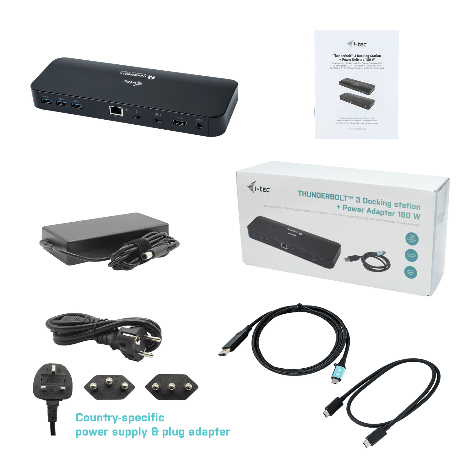 I-TEC TB3HDMIDOCKPLUS Dockingstation, Schwarz