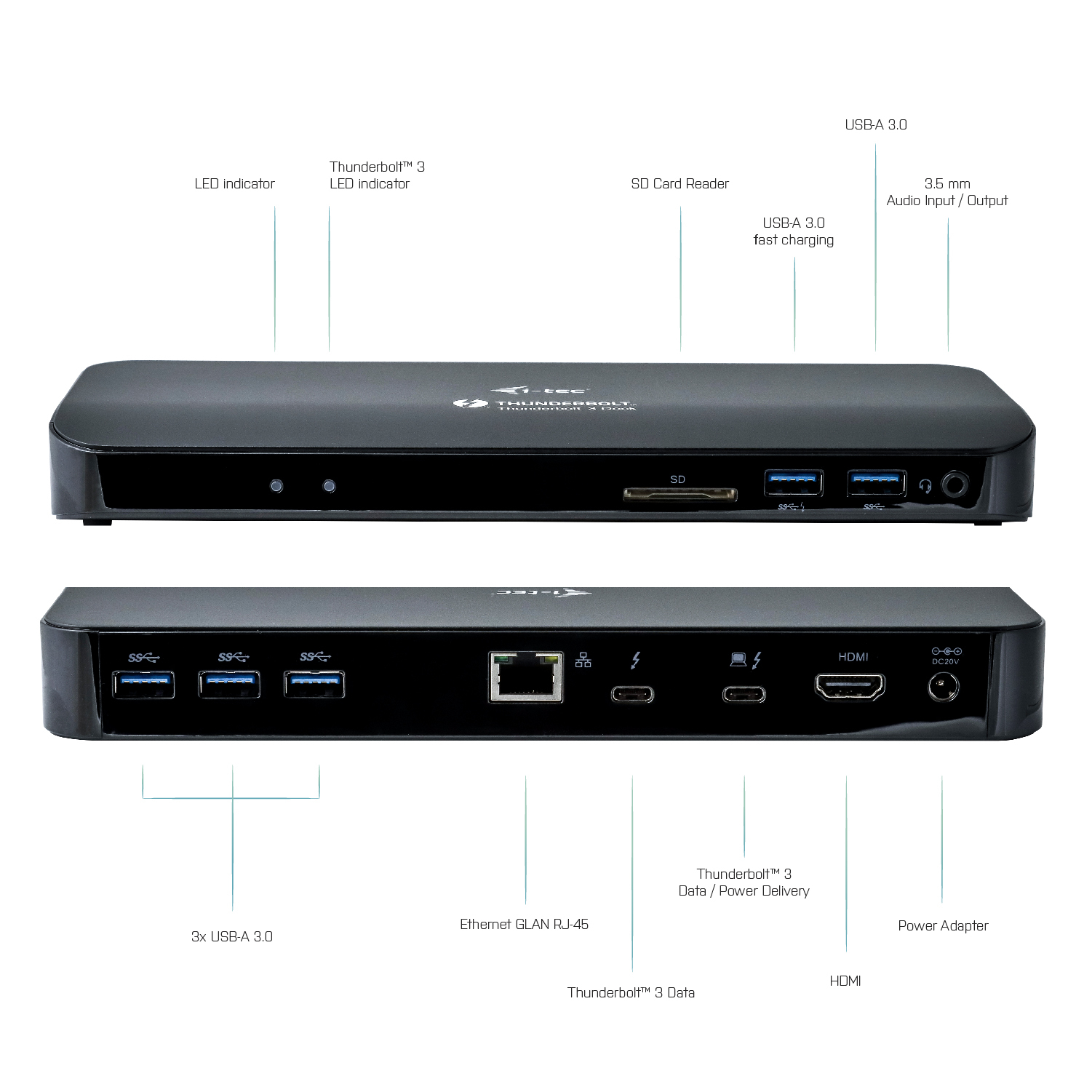I-TEC TB3HDMIDOCKPLUS Dockingstation, Schwarz