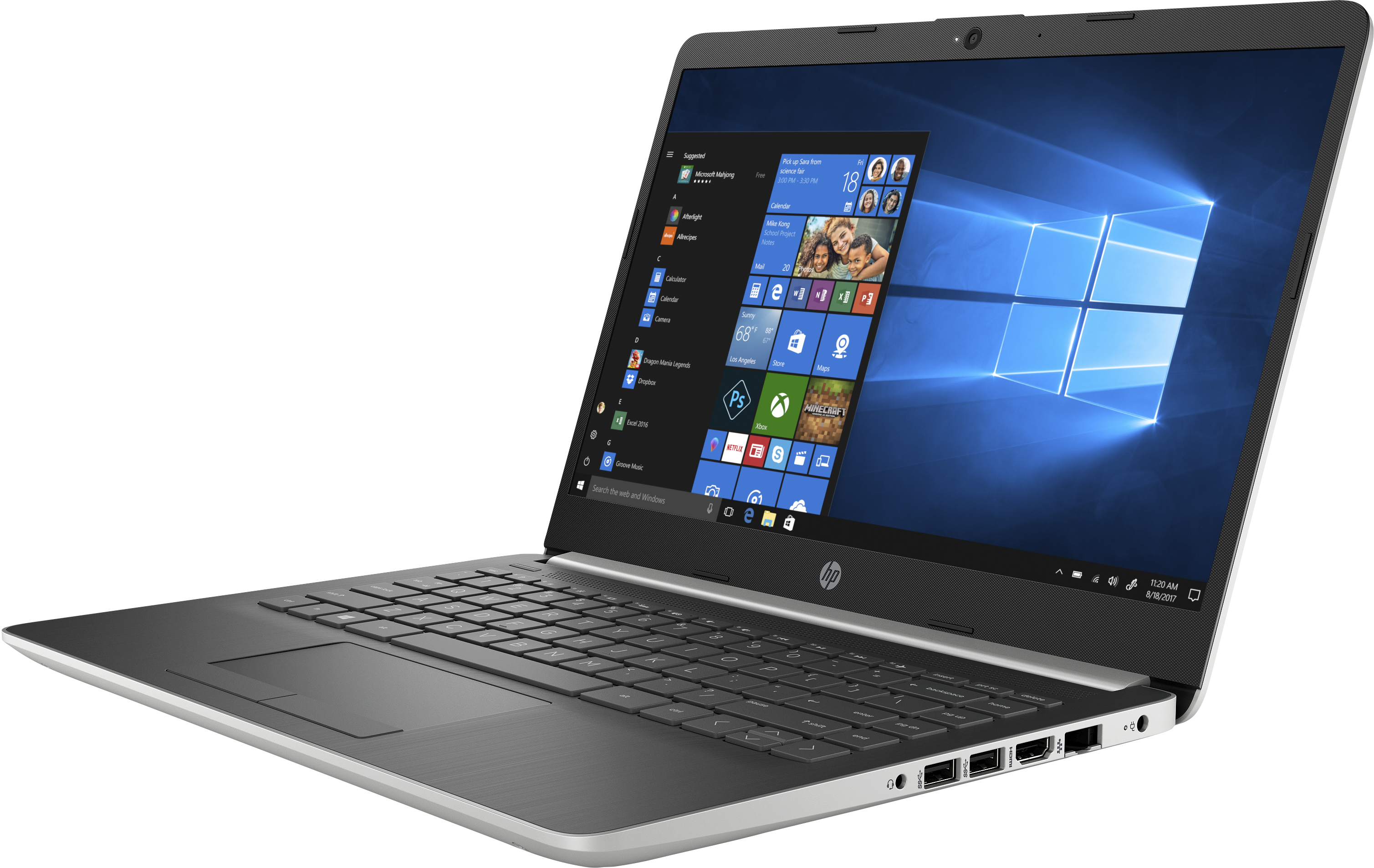HP 14-CF0100NG - 14 Zoll - Intel® Celeron® N4000 - 8 GB - 1 TB - Intel® UHD 600 - Windows 10