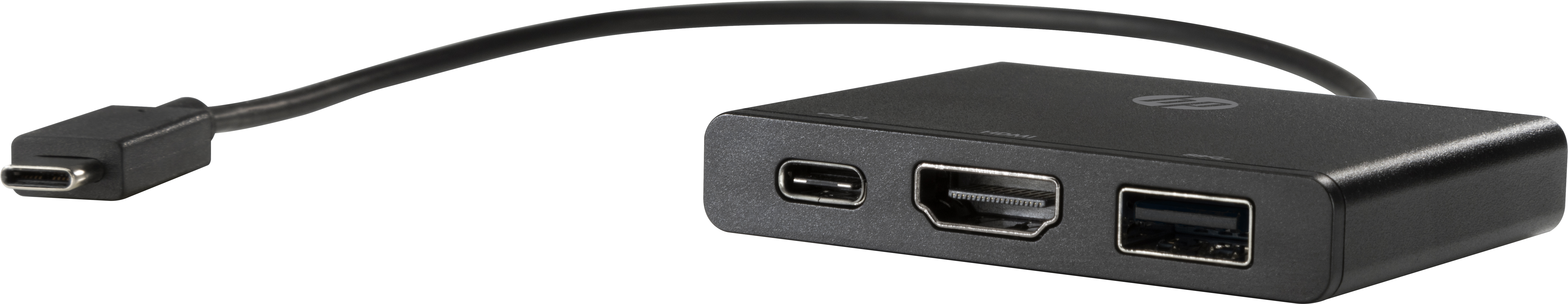 HP USB-C-zu-HDMI/USB 3.0/USB-C Adapter, Schwarz