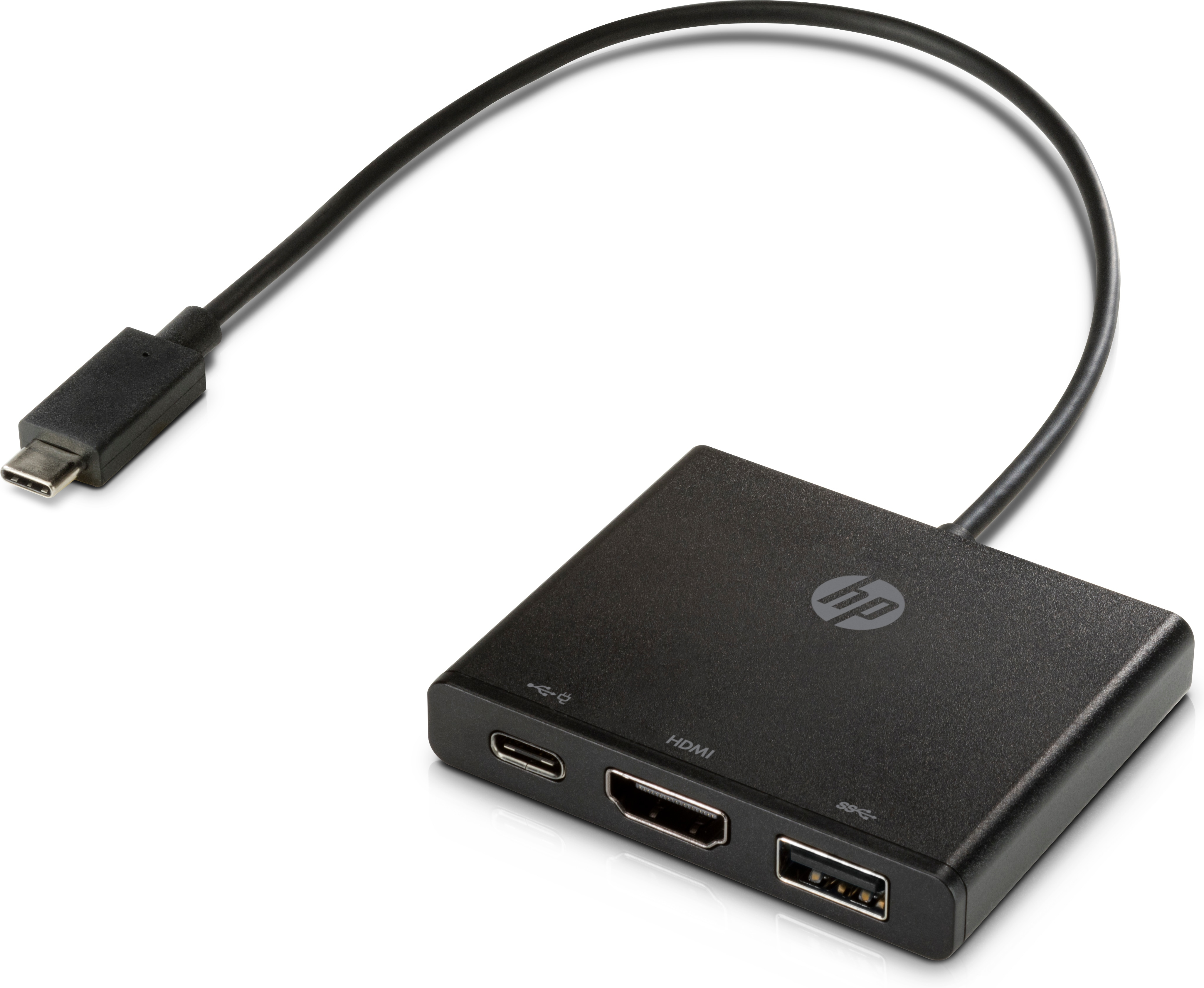 HP USB-C-zu-HDMI/USB 3.0/USB-C Adapter, Schwarz