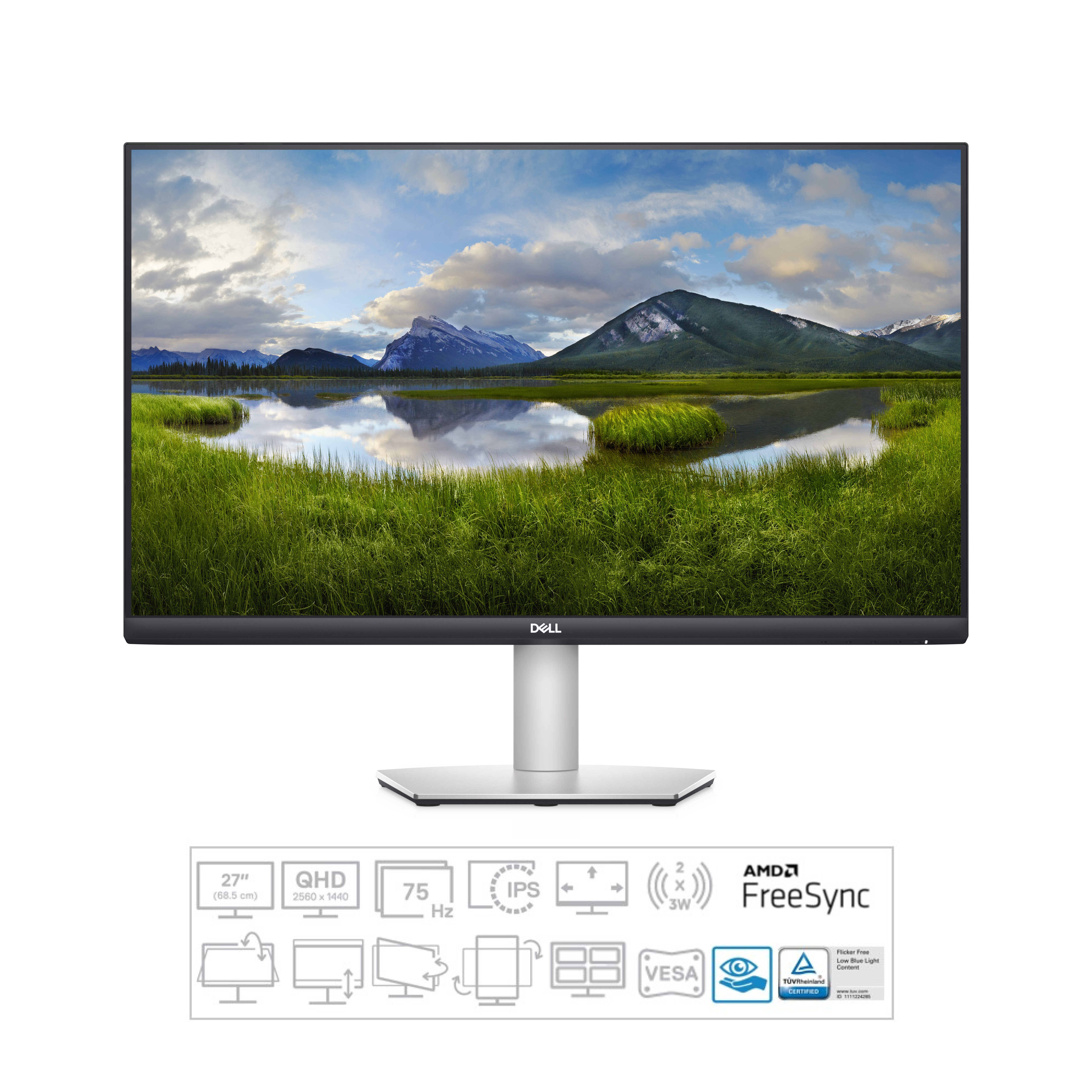 DELL S2721DS S-Premium 27 Zoll  QHD  Monitor  4 ms Reaktionszeit  