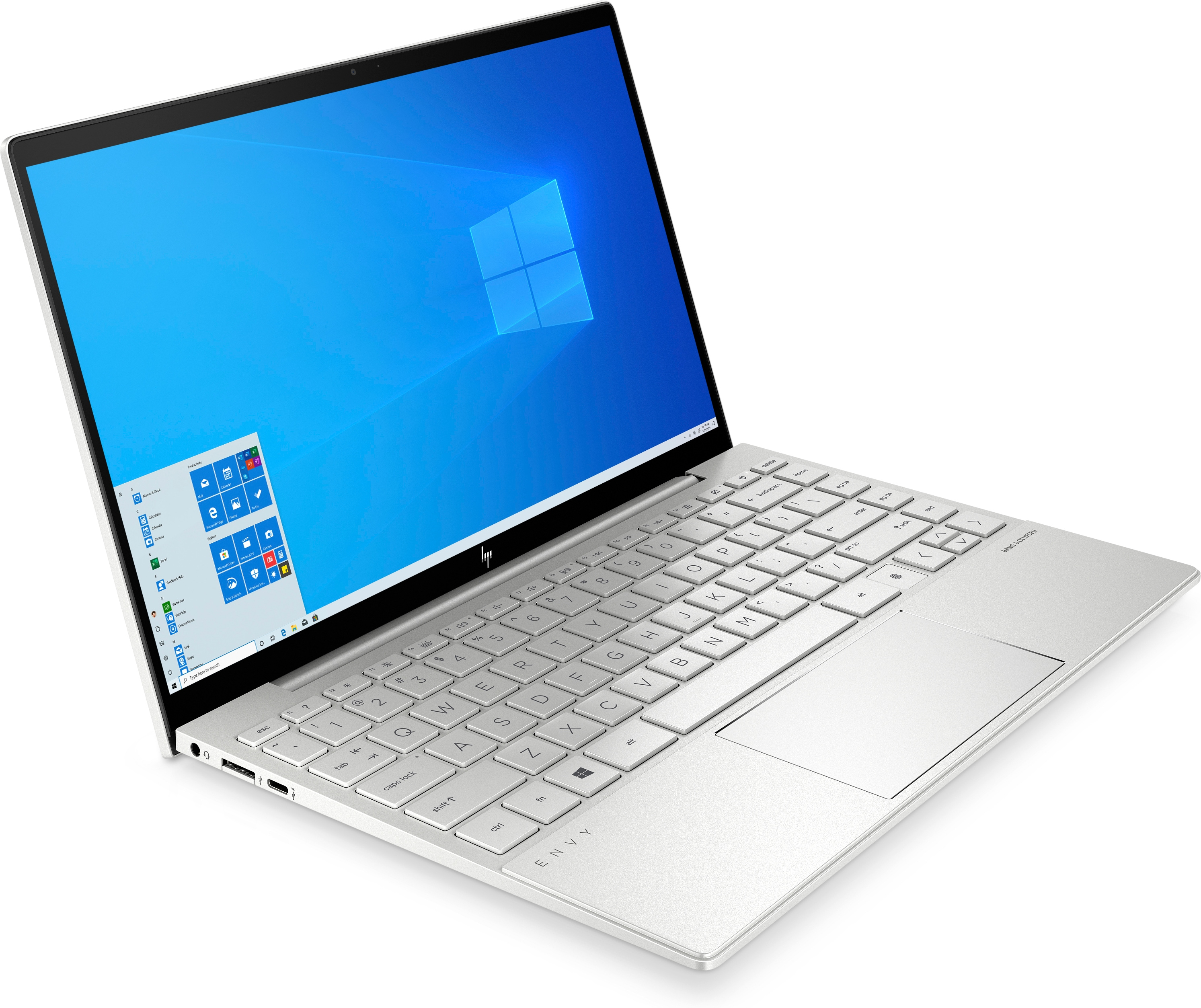 Windows (64 ENVY Silber UHD mit SSD, Home Prozessor, i5-1035G1 RAM, 13-ba0443ng, 8 Intel®, Notebook, 13,3 GB Intel® Zoll Display, HP Graphics, Bit) GB 512 10