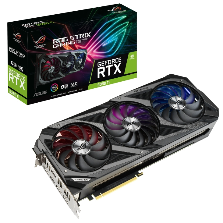 ASUS GeForce RTX™ 3060 Ti ROG Strix Gaming 8GB (90YV0G00-M0NA00) (NVIDIA, Gaming-Grafikkarte)