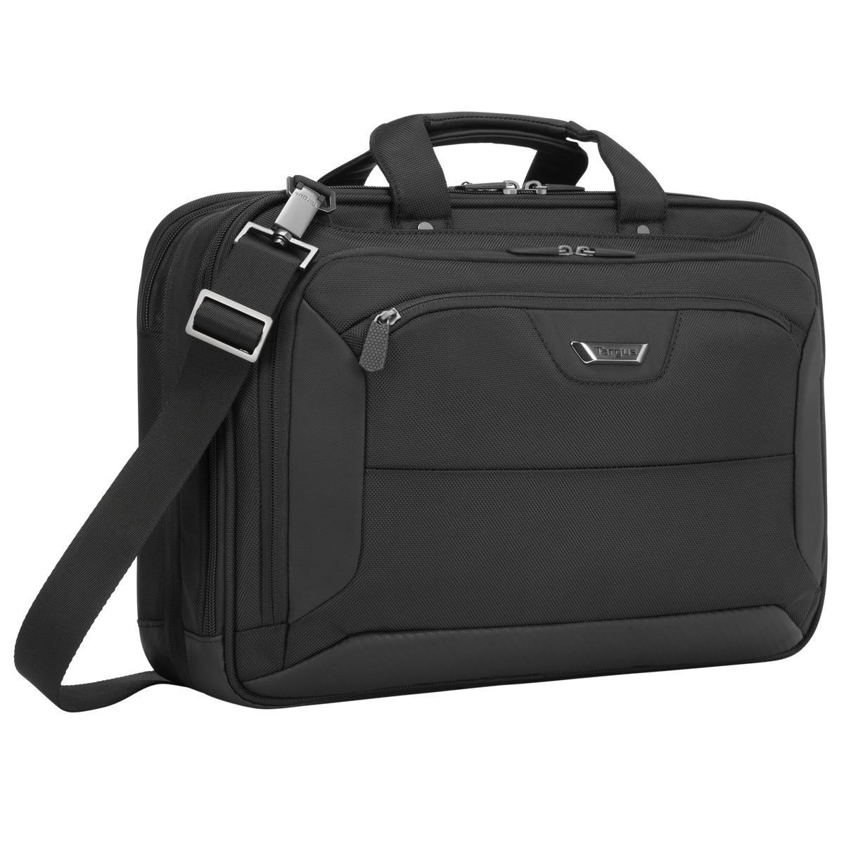 TARGUS Corporate Traveler Notebooktasche Aktentasche für Universal Strapazierfähiges ballistisches Nylonobermaterial nach Militärstandard 1680D – wasser- und verschleißfest, Schwarz