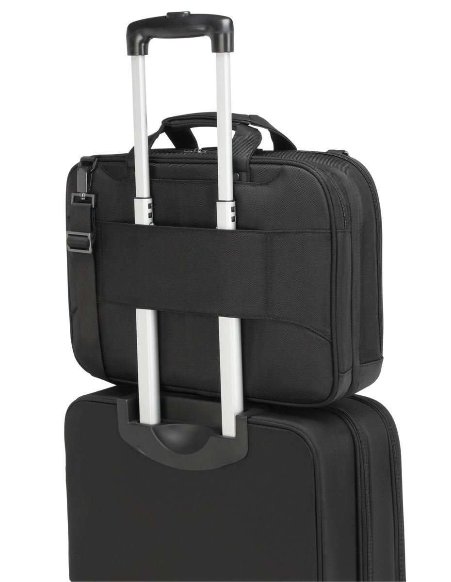 TARGUS Corporate Traveler Notebooktasche Aktentasche für Universal Strapazierfähiges ballistisches Nylonobermaterial nach Militärstandard 1680D – wasser- und verschleißfest, Schwarz