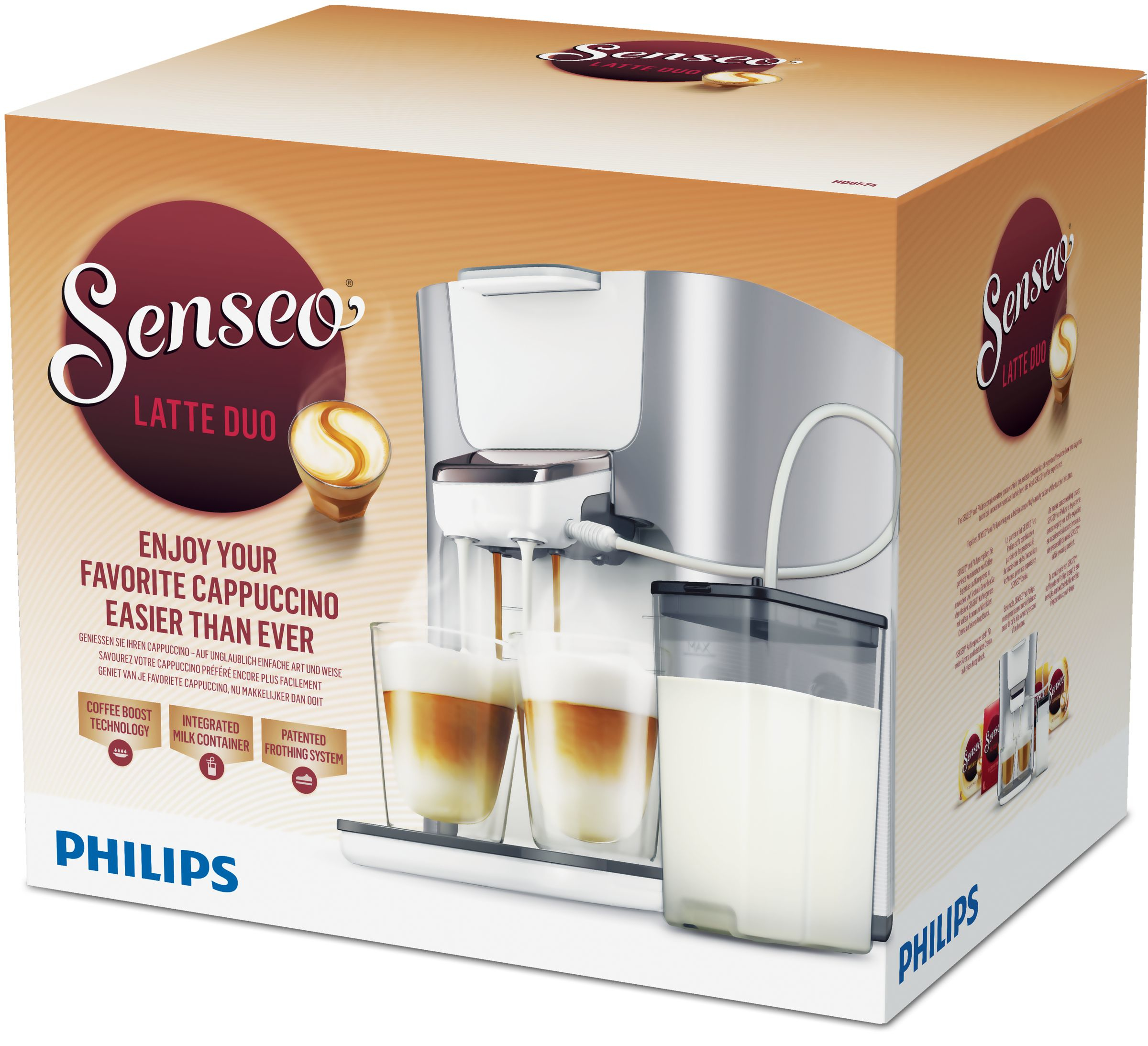 PHILIPS SENSEO® HD6574/20 Latte Duo Pearl Padmaschine, Perlmuttsilber