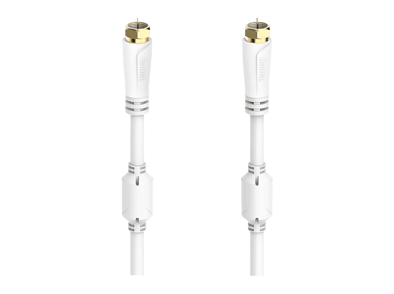 HAMA 00205251 - SAT-Anschlusskabel (Weiss/Gold)