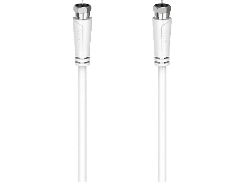 HAMA 205066 CABLE SAT F M/M 90DB 10M - SAT-Anschlusskabel (Weiss/Silber)