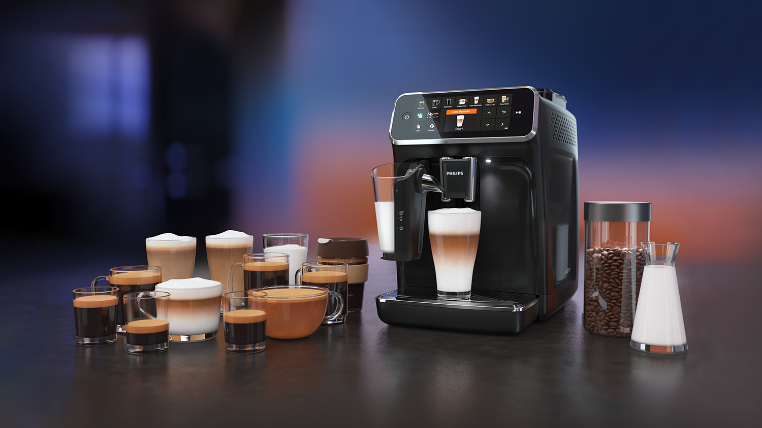 PHILIPS  Series 5400 EP5441/50 - Volautomatische espressomachine - Maximaal aantal kopjes: 2 - Zwart