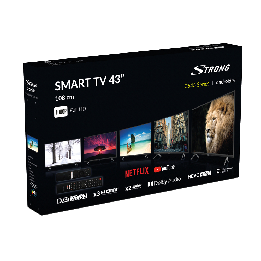 SRT43FC5433 TV, Full-HD, Zoll 108 LCD cm, 43 androidtv) STRONG TV SMART (Flat, /