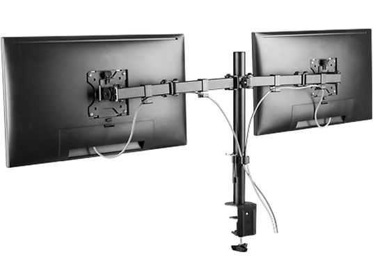 DELTACO GAM-040 - Tischmontage für zwei Monitoren (Schwarz)