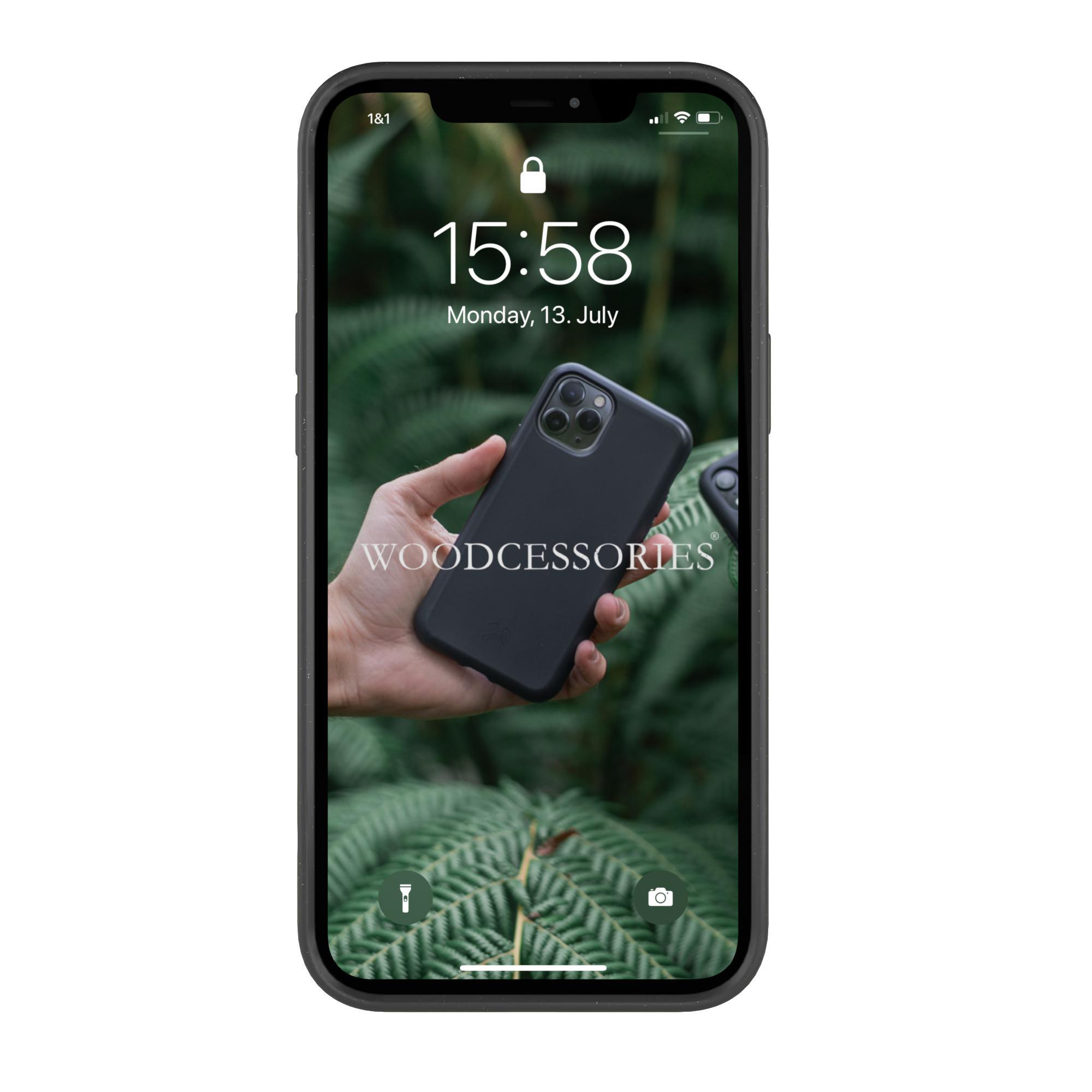 WOODCESSORIES Bio Case Classic, Backcover, iPhone Pro, 12 iPhone 12, Schwarz Apple