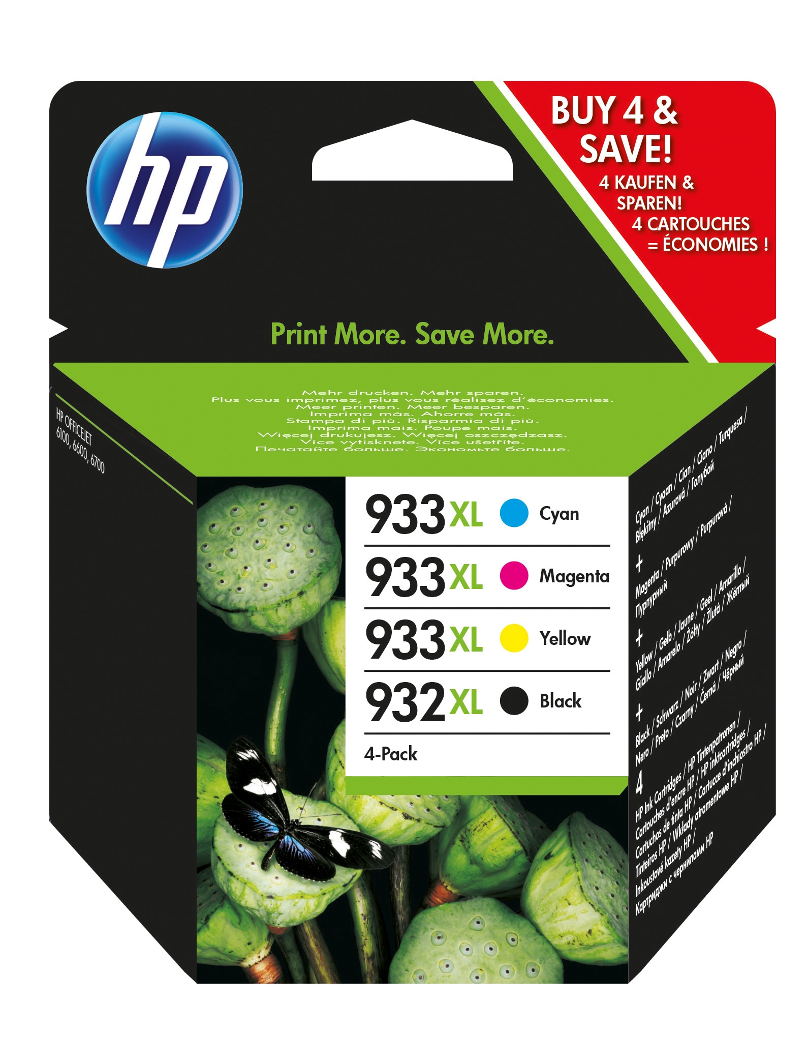 HP 932XL+933XL Tintenpatrone Schwarz/Cyan/Magenta/Gelb (C2P42AE)