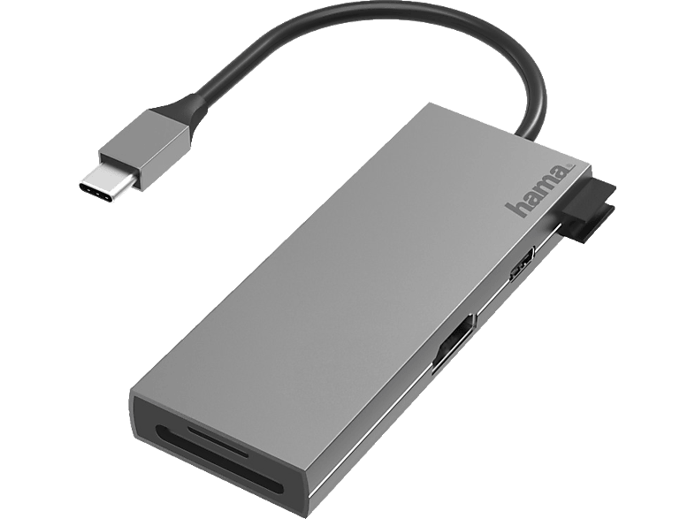 HAMA 6 Ports Anthrazit Adapter, USB-C-Multiport