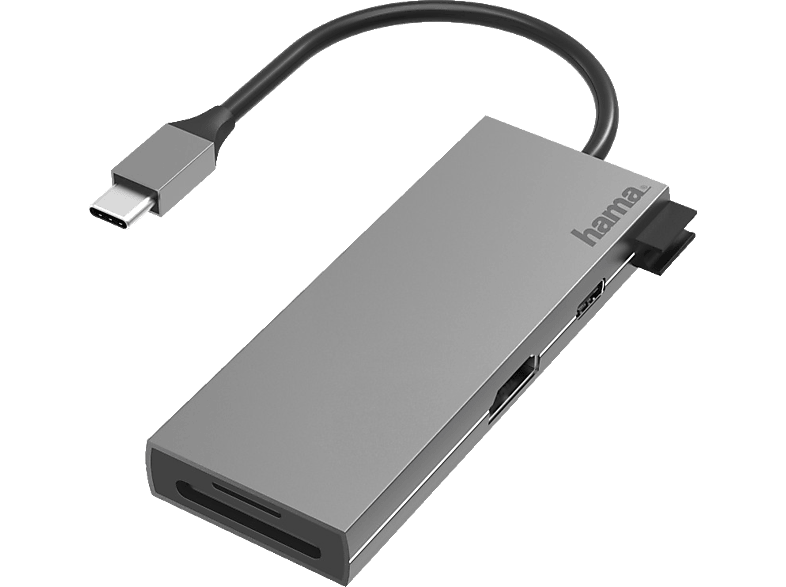 HAMA 6 Ports USB-C-Multiport Anthrazit Adapter