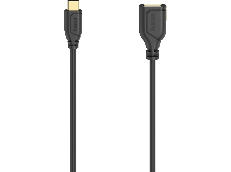 USB-C-OTG-Kabel, m, HAMA 0.15 Flexi-Slim Schwarz