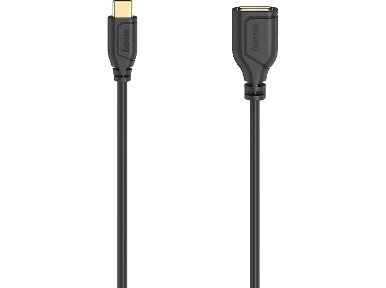 0.15 m, Flexi-Slim Schwarz USB-C-OTG-Kabel, HAMA