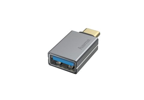 HAMA USB-C-Stecker auf USB-A-Buchse OTG Adapter, Grau